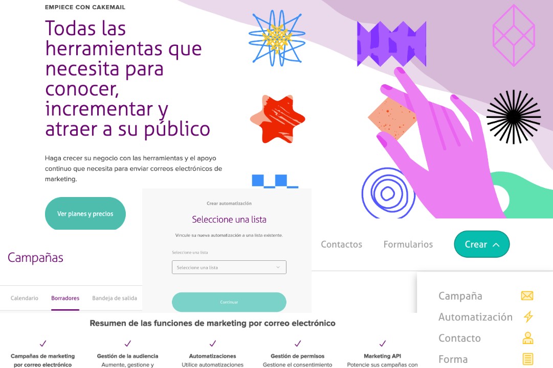 Cakemail è un'applicazione di marketing via posta elettronica disponibile in spagnolo. 