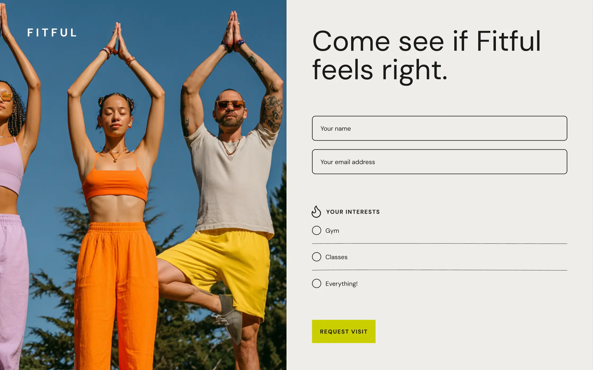 Un modulo di registrazione realizzato con Cakemail.