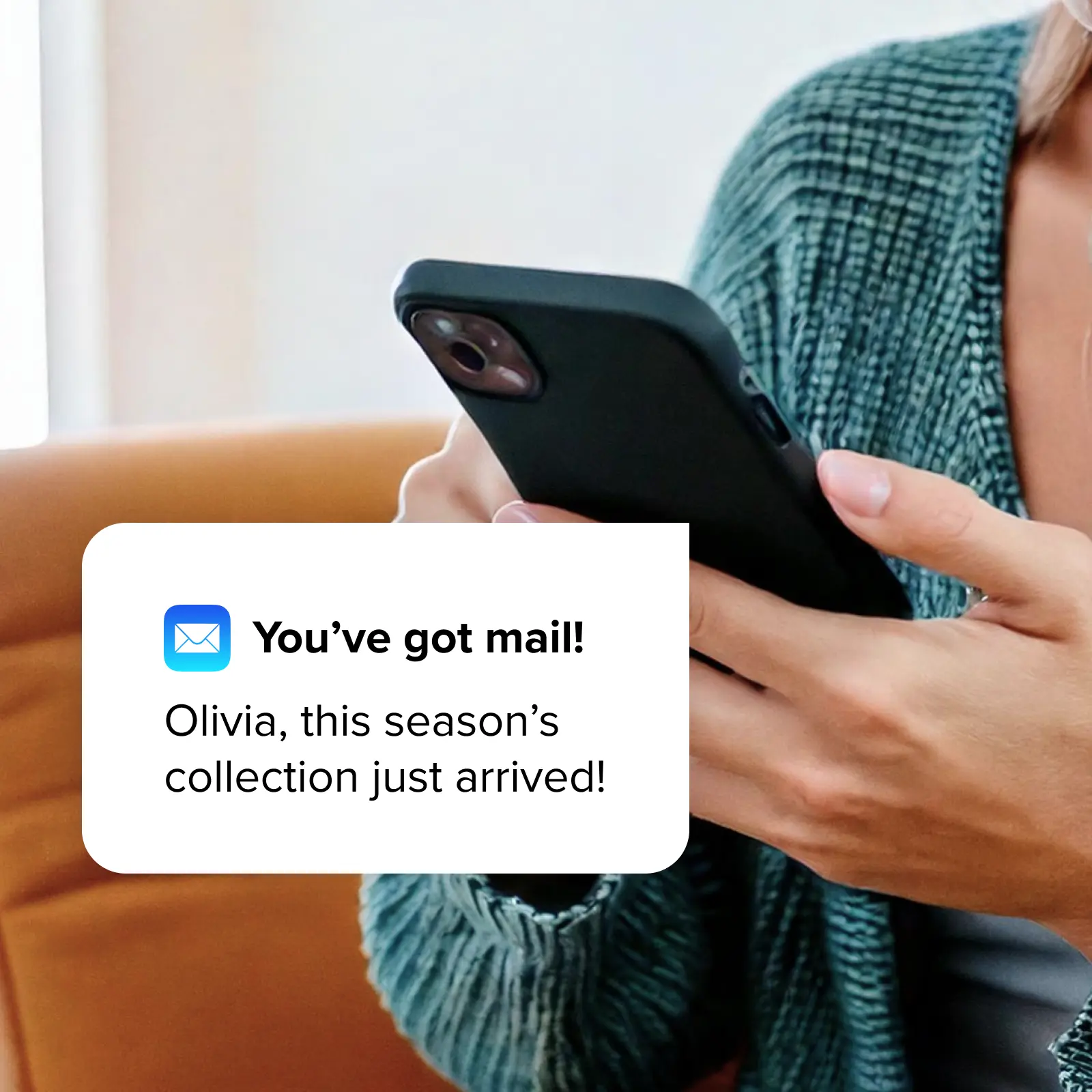Un messaggio di re-engagement da un negozio che arriva come notifica sul telefono.